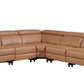 Divanitalia 1246 Cognac Power 5 Pc Sectional