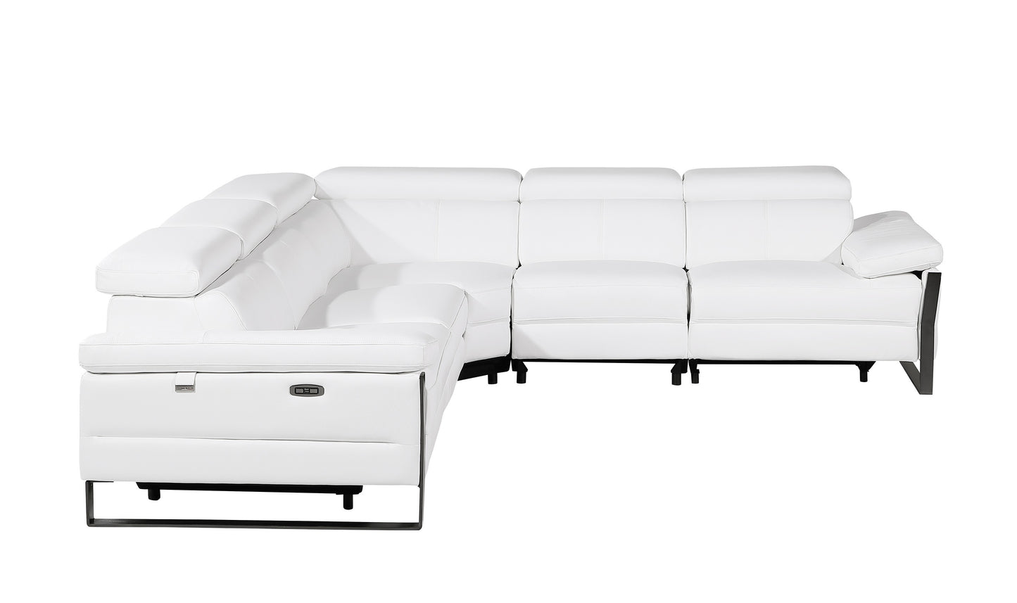 Divanitalia 1246 White Power 5 Pc Sectional