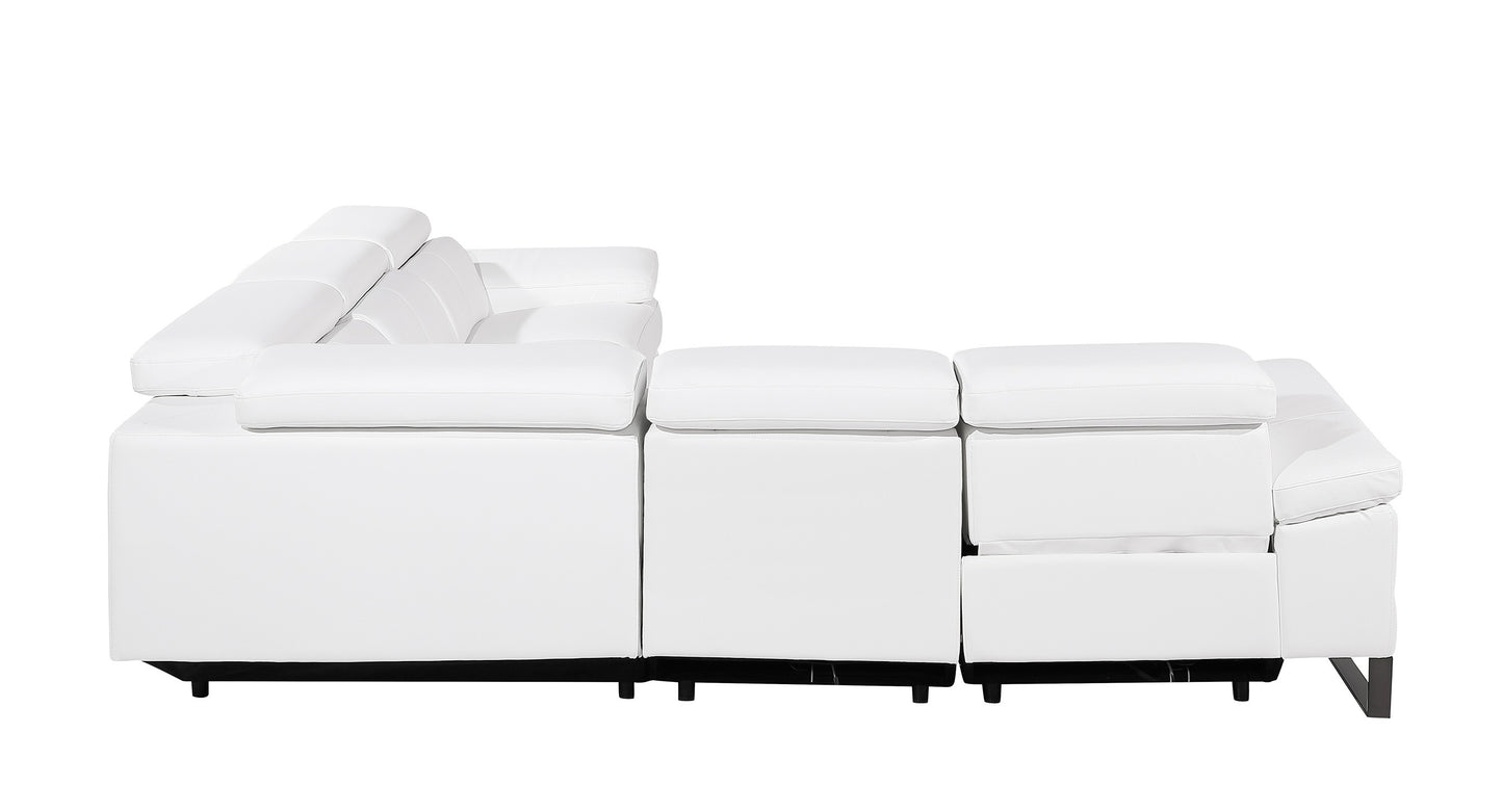 Divanitalia 1246 White Power 5 Pc Sectional