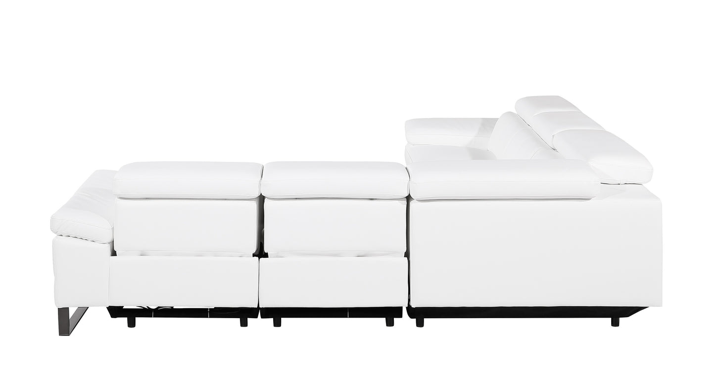 Divanitalia 1246 White Power 5 Pc Sectional