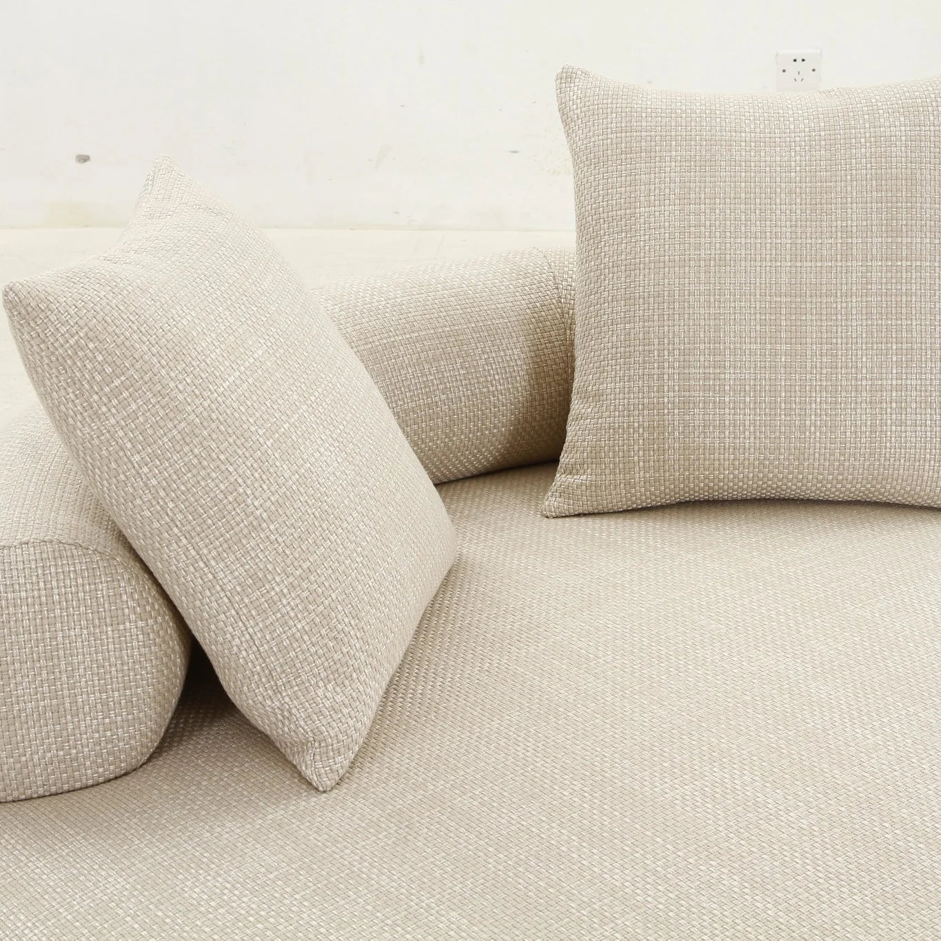 S8054 Round Sofa Beige Polyester by Artisan