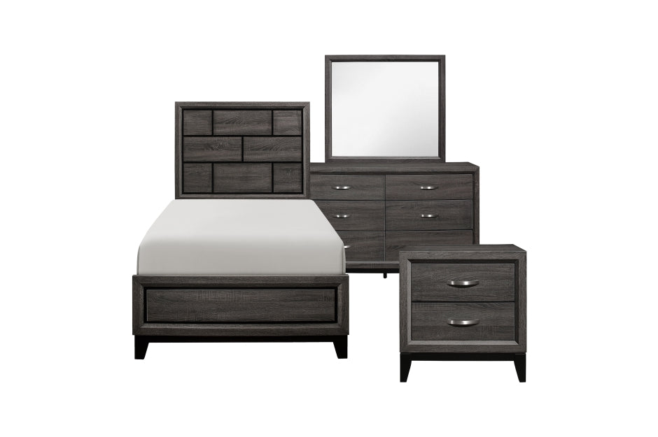 Davi Gray Finish 4 Pc Homelegance Bedroom Set