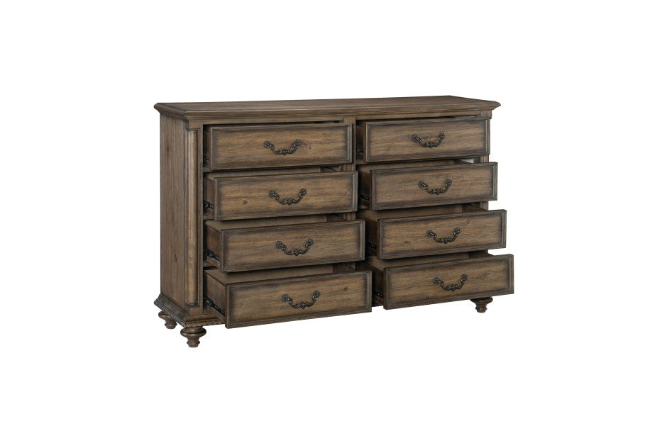 Rachelle Weathered Pecan 4 Pc King Bedroom