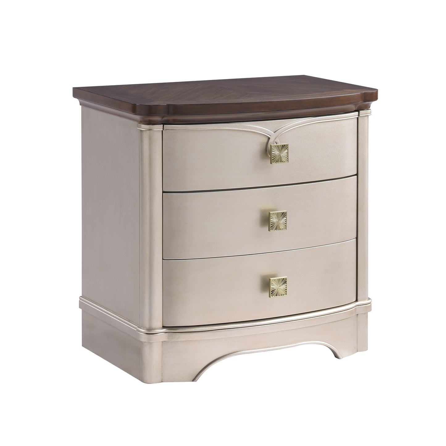 Cosmos Furniture Rose 4 Pc Champagne Bedroom Set