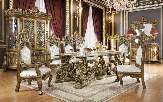 Homey Design HD-1802 Intricate 7 Pc Dining Set