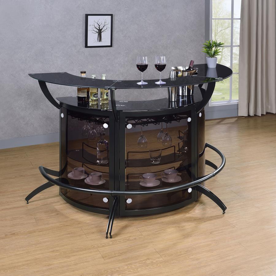 Dallas 3 Pc Black Curved Bar Set