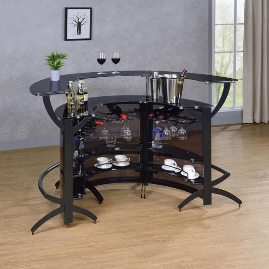 Dallas 3 Pc Black Curved Bar Set
