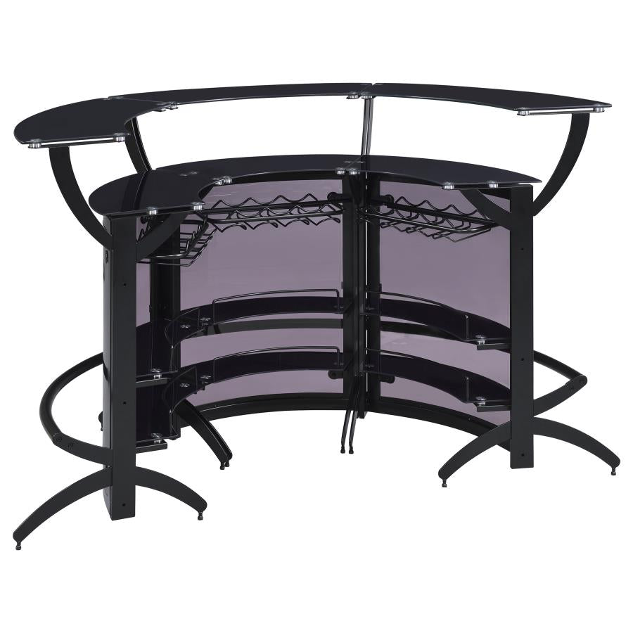 Dallas 3 Pc Black Curved Bar Set