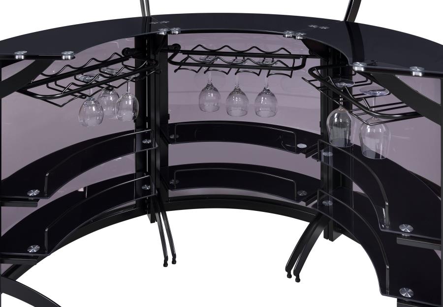 Dallas 3 Pc Black Curved Bar Set