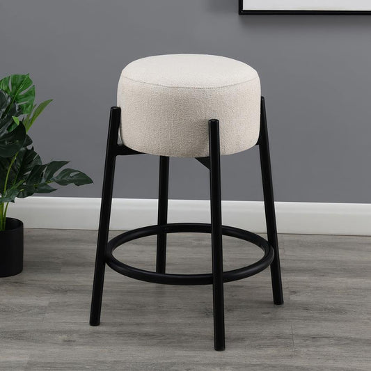 Leonard Upholstered Backless Round Stools