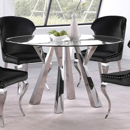 Alaia 5 Pc Glass Top Dining Set - 2 Chairs