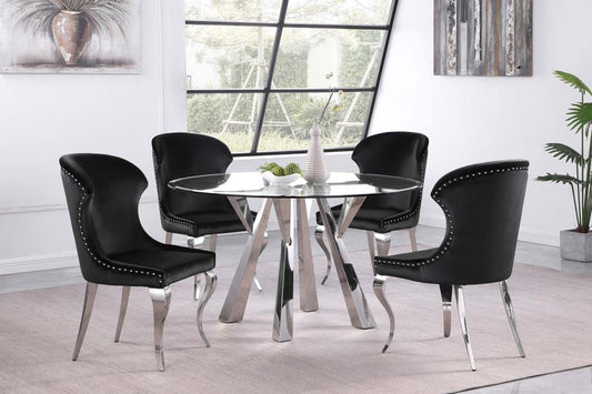 Alaia 5 Pc Glass Top Dining Set - 2 Chairs