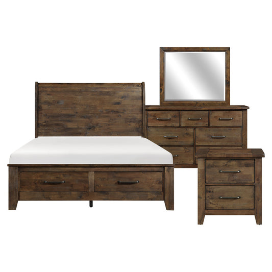 Jerrick 4 Pc King Brown Bedroom Set