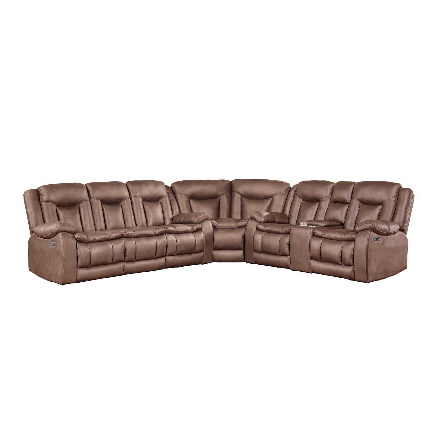 Morello 3 Pc Brown Power Sectional by New Classic