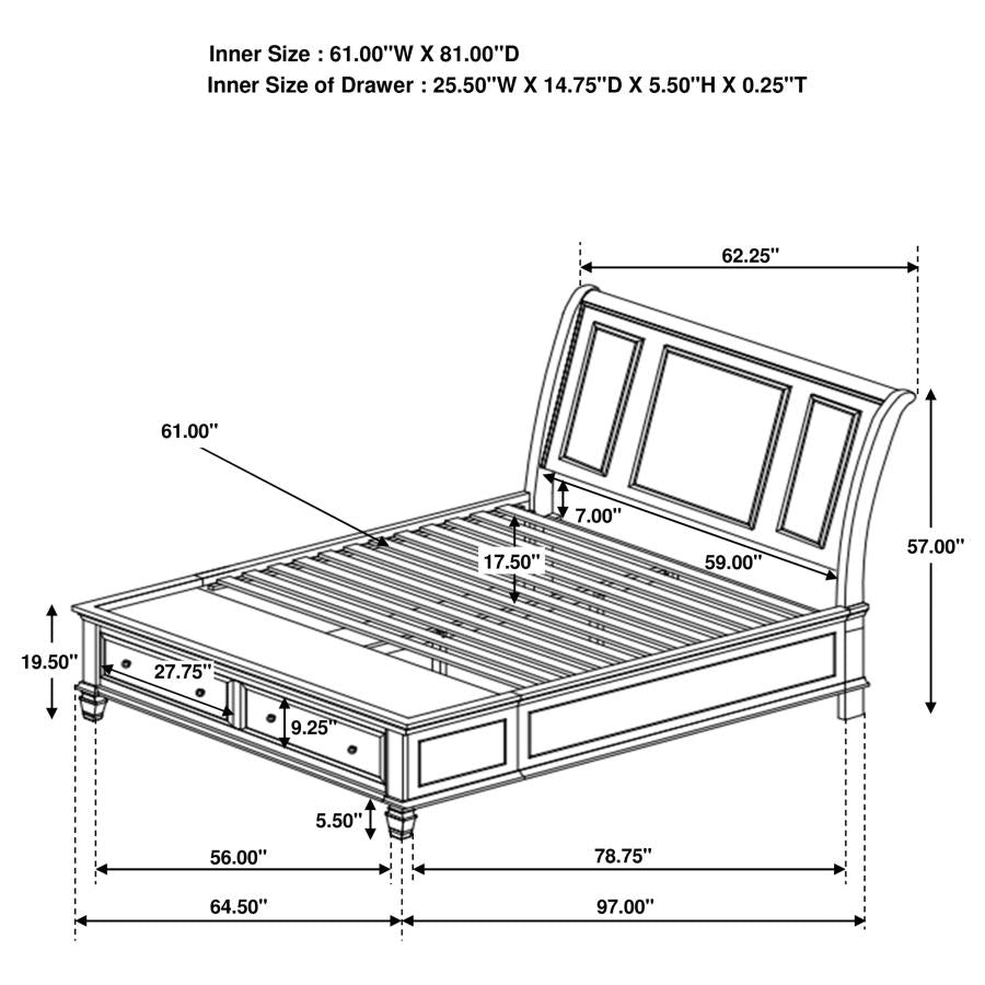 Sandy Beach California King Bed 201309KW