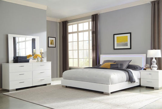 Felicity by Coaster Contemporary Bedroom Collection - White Finish