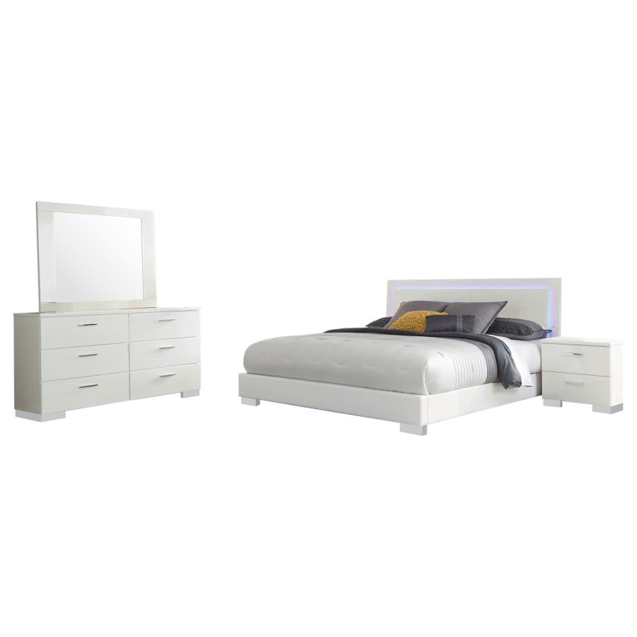 Felicity by Coaster Contemporary Bedroom Collection - White Finish