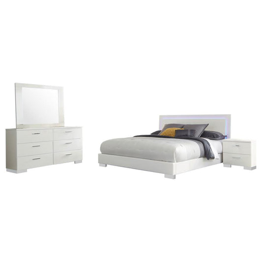 Felicity by Coaster Contemporary Bedroom Collection - White Finish