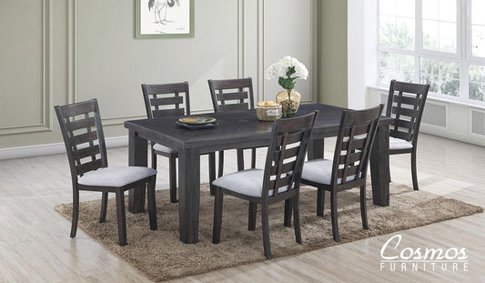 Juego de comedor Bailey de 7 piezas en gris desgastado de Cosmos