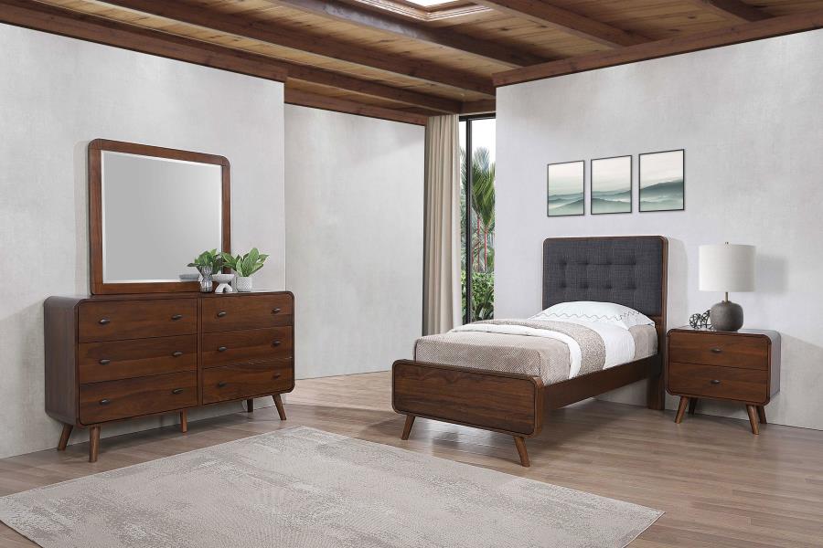 Robyn 4 Pc Twin Bedroom Set Dark Walnut