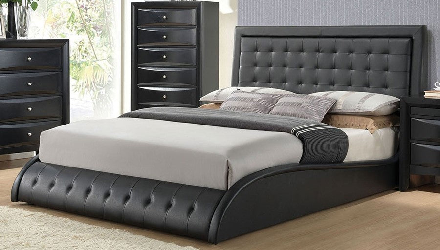 Tirrel Bedroom Collection - Black Finish Platform Bed