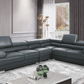 ESF 2119 Top Grain Leather Sectional - Gray