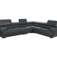 ESF 2119 Top Grain Leather Sectional - Gray