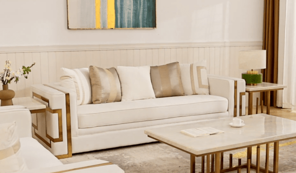 Homey Design 2131 White Upholstery Set