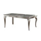Poundex F2151 Juego de comedor de 7 piezas con acabado plateado