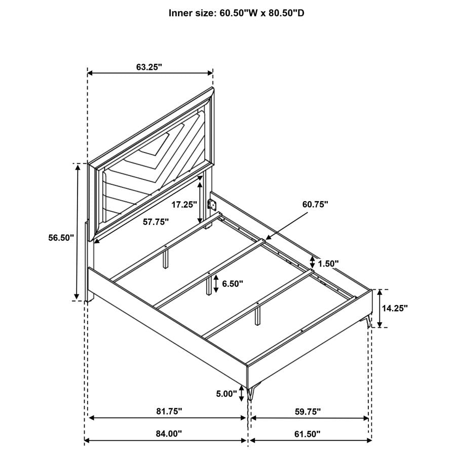 Cassia White High Gloss 4 Pc Bedroom Set