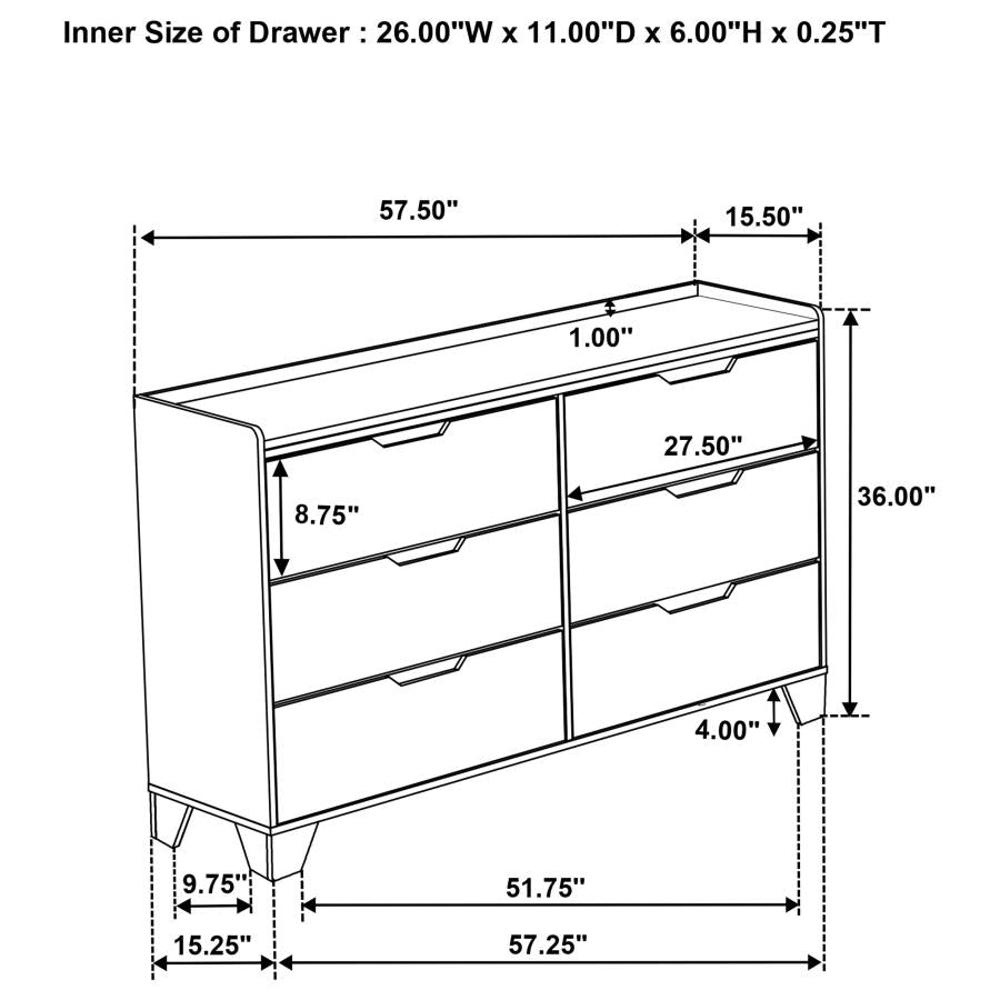 Henderson Medium Oak 4 Pc Bedroom Set