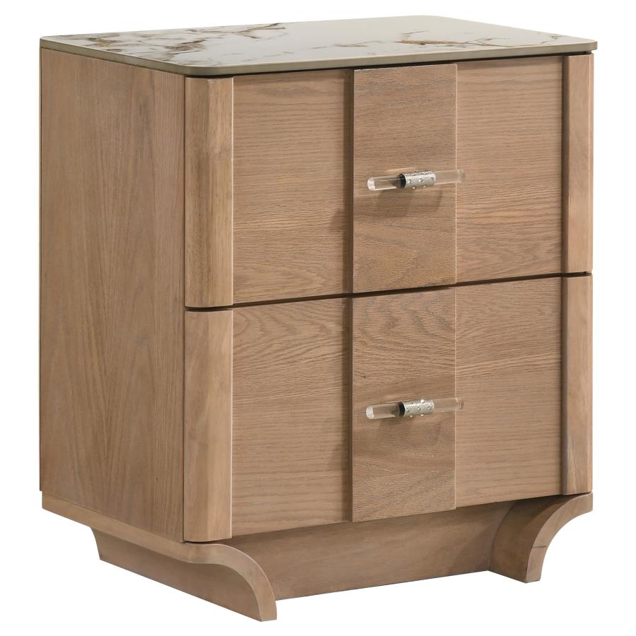 Leanne Light Oak 4 Pc LED Bedroom Set