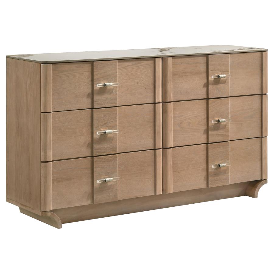 Leanne Light Oak 4 Pc LED Bedroom Set