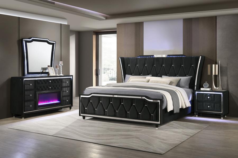 Lorient Black 4 Pc Bedroom Set - King Bed