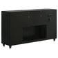 Lorient 4 Pc Black Velvet Bedroom Set w/Fireplace Dresser