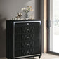 Lorient Black Velvet 5 Drawer Chest