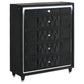 Lorient Black Velvet 5 Drawer Chest