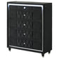 Lorient Black Velvet 5 Drawer Chest