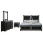Ravenne 4 Pc King Black Velvet Bedroom Set