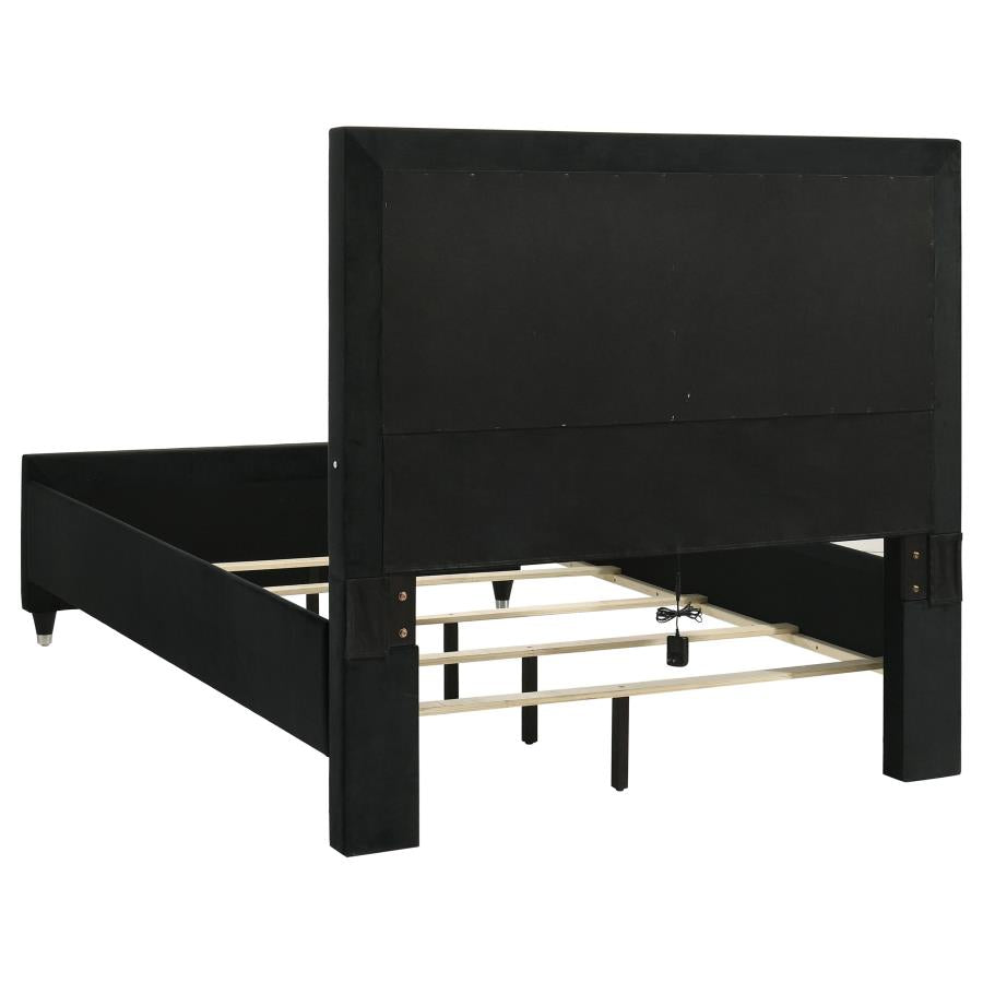 Ravenne Velvet Upholstered Eastern King LED Bed