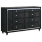 Ravenne Black Velvet Art Deco Bedroom Set