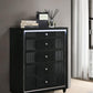 Ravenne Black Velvet 5 Drawer Chest