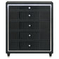 Ravenne Black Velvet 5 Drawer Chest