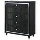 Ravenne Black Velvet 5 Drawer Chest