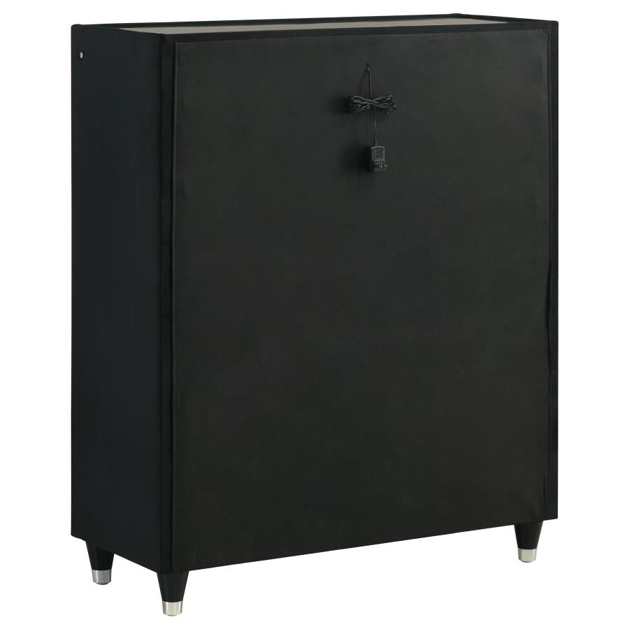 Ravenne Black Velvet 5 Drawer Chest