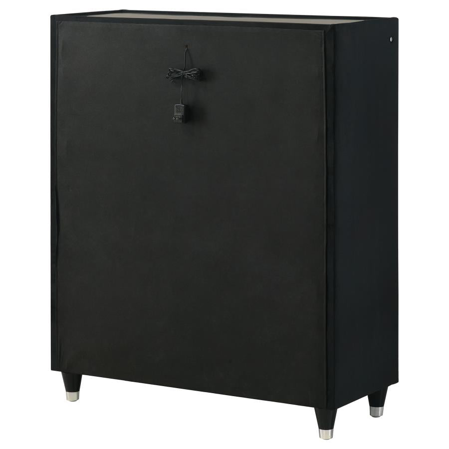 Ravenne Black Velvet 5 Drawer Chest