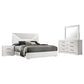 Ives White High Gloss 4 Pc Bedroom Set