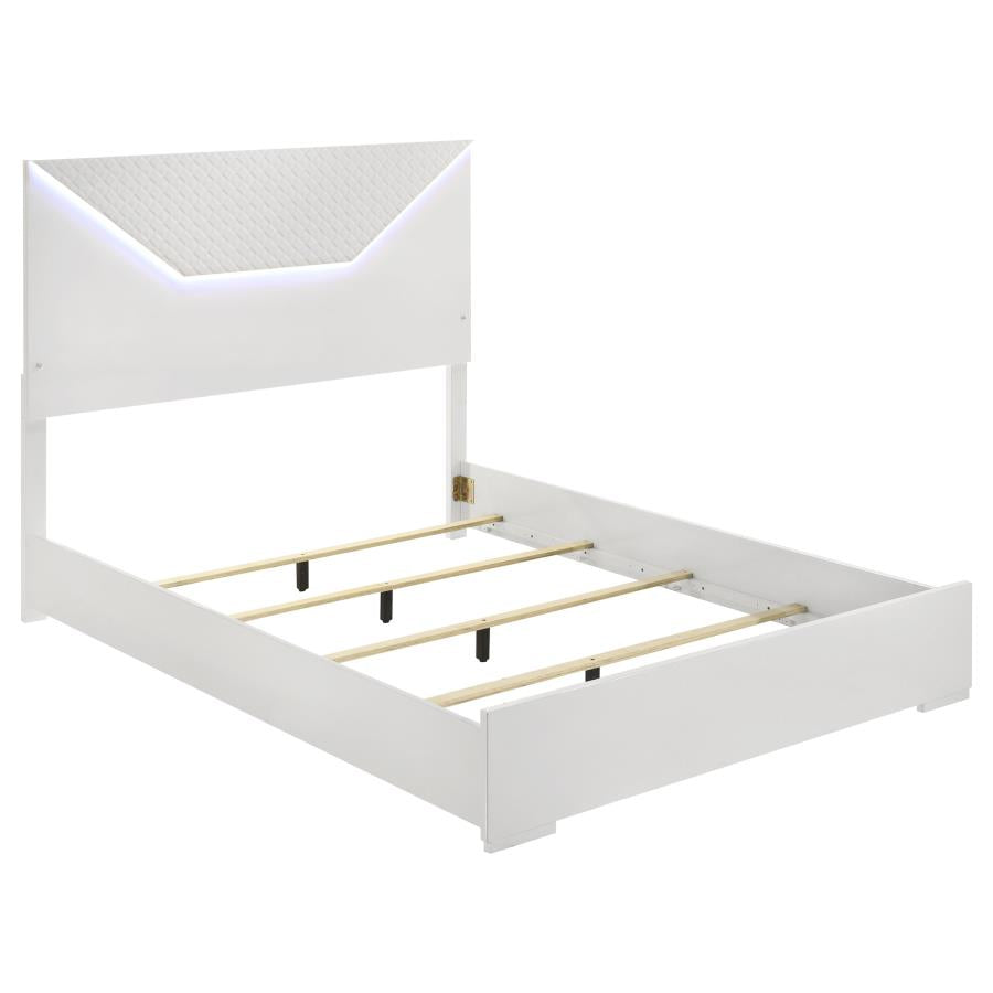 Ives King 4 Pc White High Gloss Bedroom Set