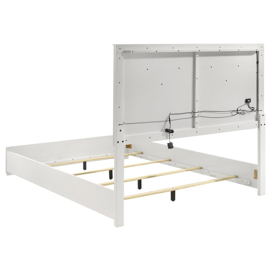 Ives King 4 Pc White High Gloss Bedroom Set