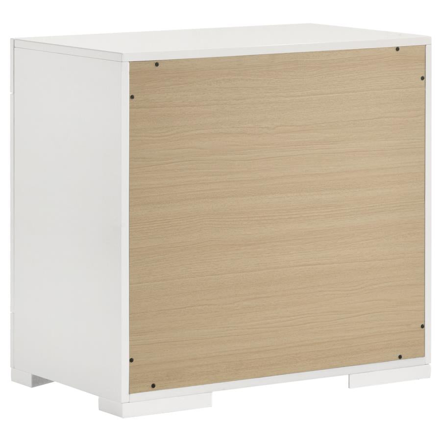 Ives White High Gloss 4 Pc Bedroom Set